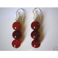 GRADE A NATURAL AGATE EARRINGS & 925 STERLING SILVER