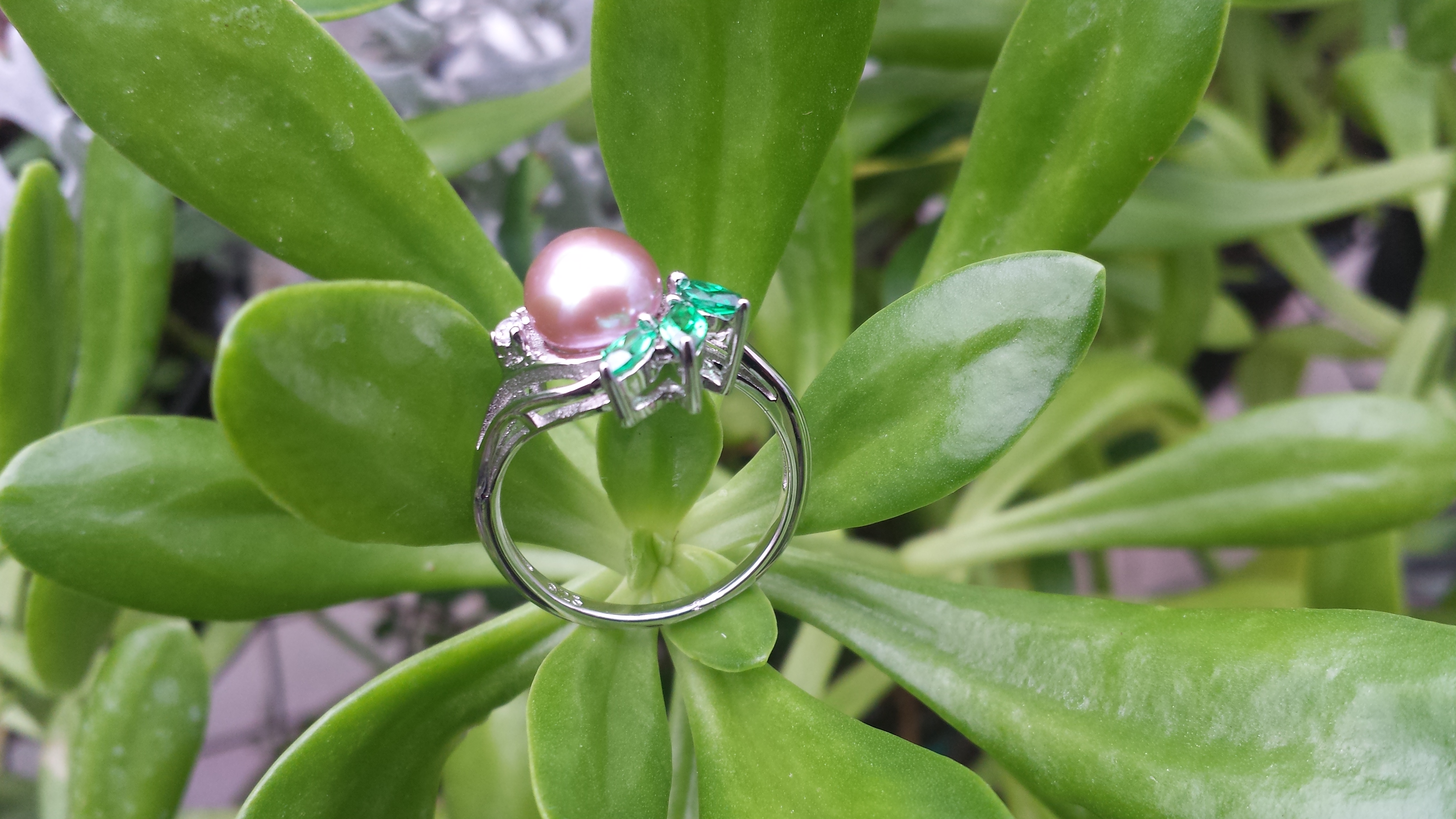 Antique Green Paste and Pearl Floral Ring, size K1/2 or 5.5 – Vintage  Jewellery Hoarders
